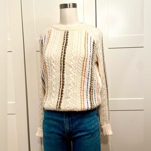 J. Crew x The Reeds Cream Cable Knit Sweater